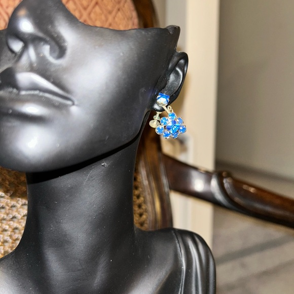 Screw Back Earrings, Screw On Earrings, Royal Blue earrings - Picture 7 of 11